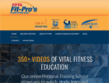 Tablet Screenshot of fitprospersonaltrainingschool.com